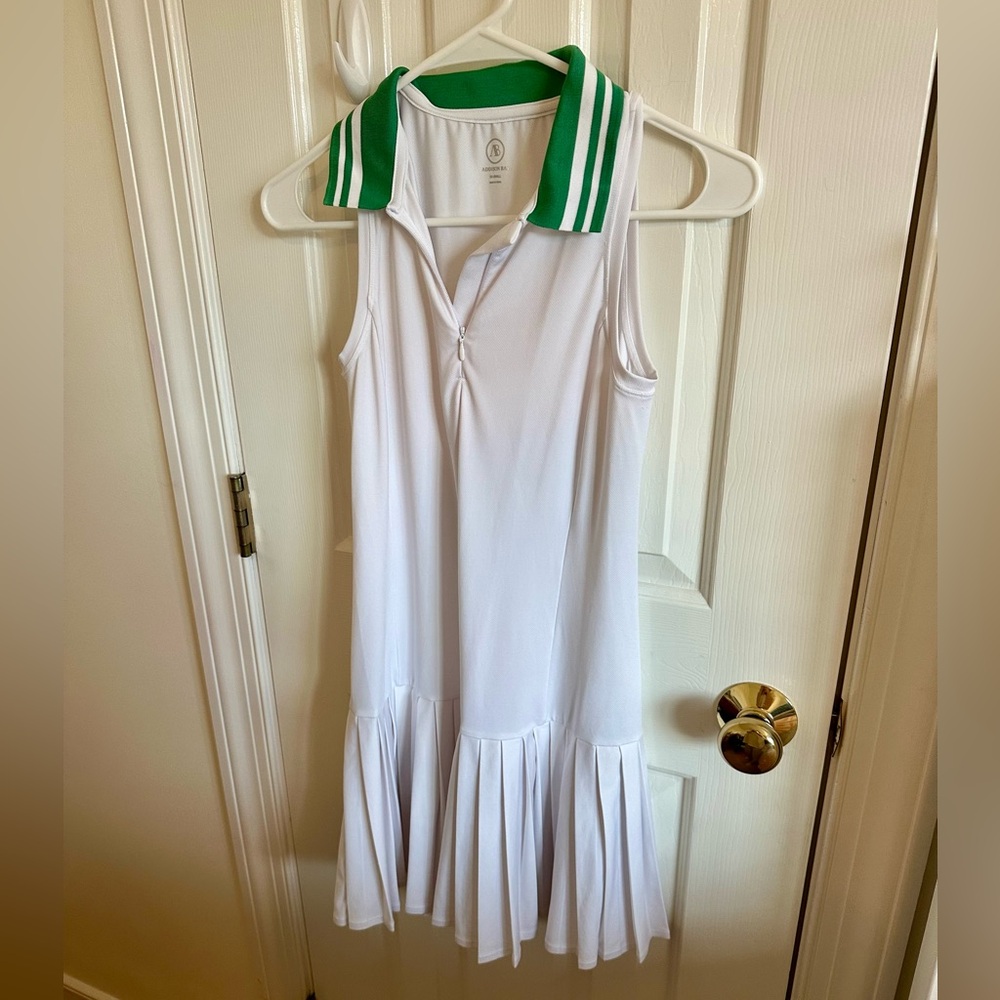 Addison Bay White and Green Dress
